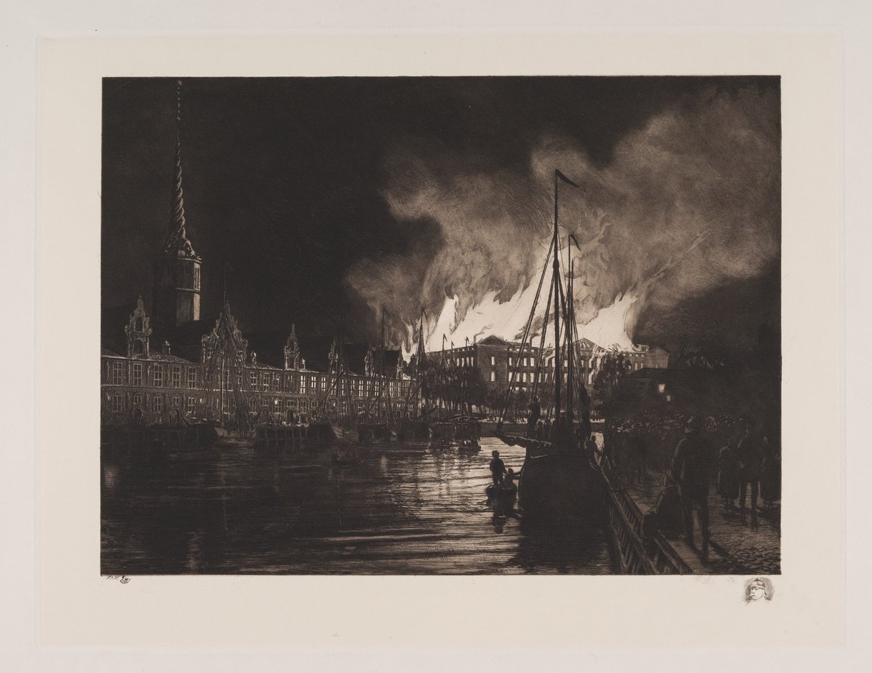 Le palais de Christiansborg en flammes - Hans Nikolaj Hansen