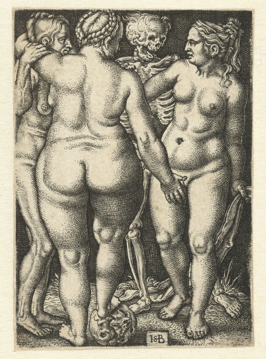 La mort et trois femmes nues debout - Hans Sebald Beham