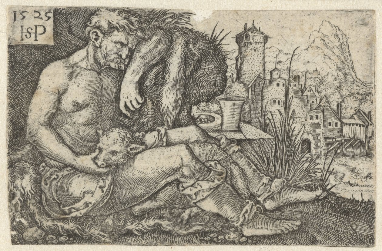 Berger et un mouton - Hans Sebald Beham