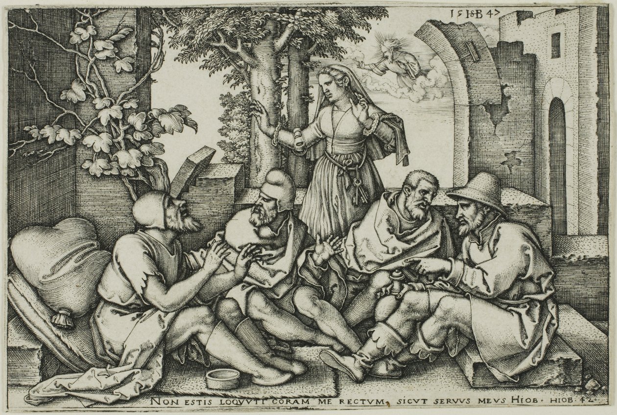 Job conversant avec ses amis - Hans Sebald Beham