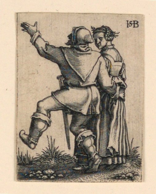 Le cortège de mariage : Couple dansant à gauche - Hans Sebald Beham