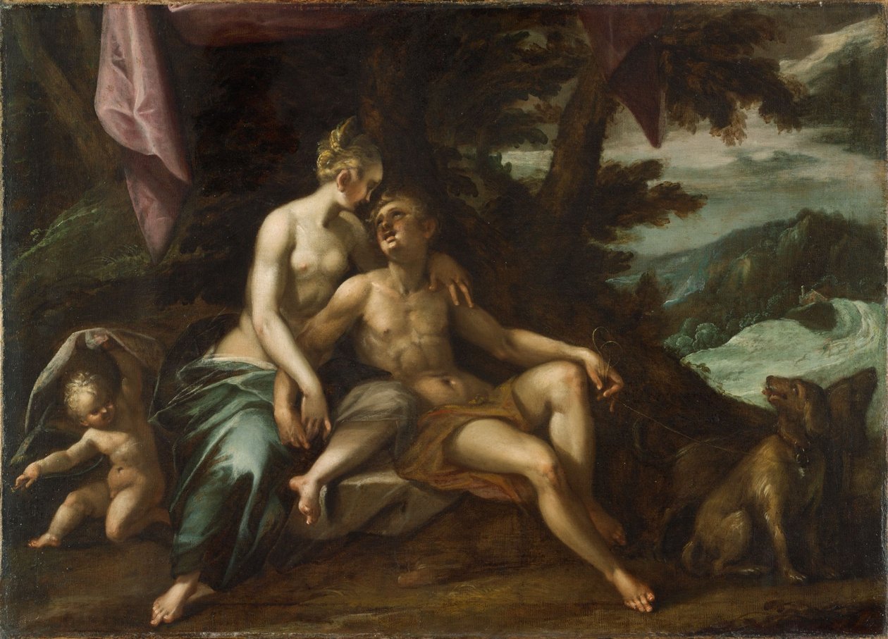 Vénus et Adonis - Hans von Aachen