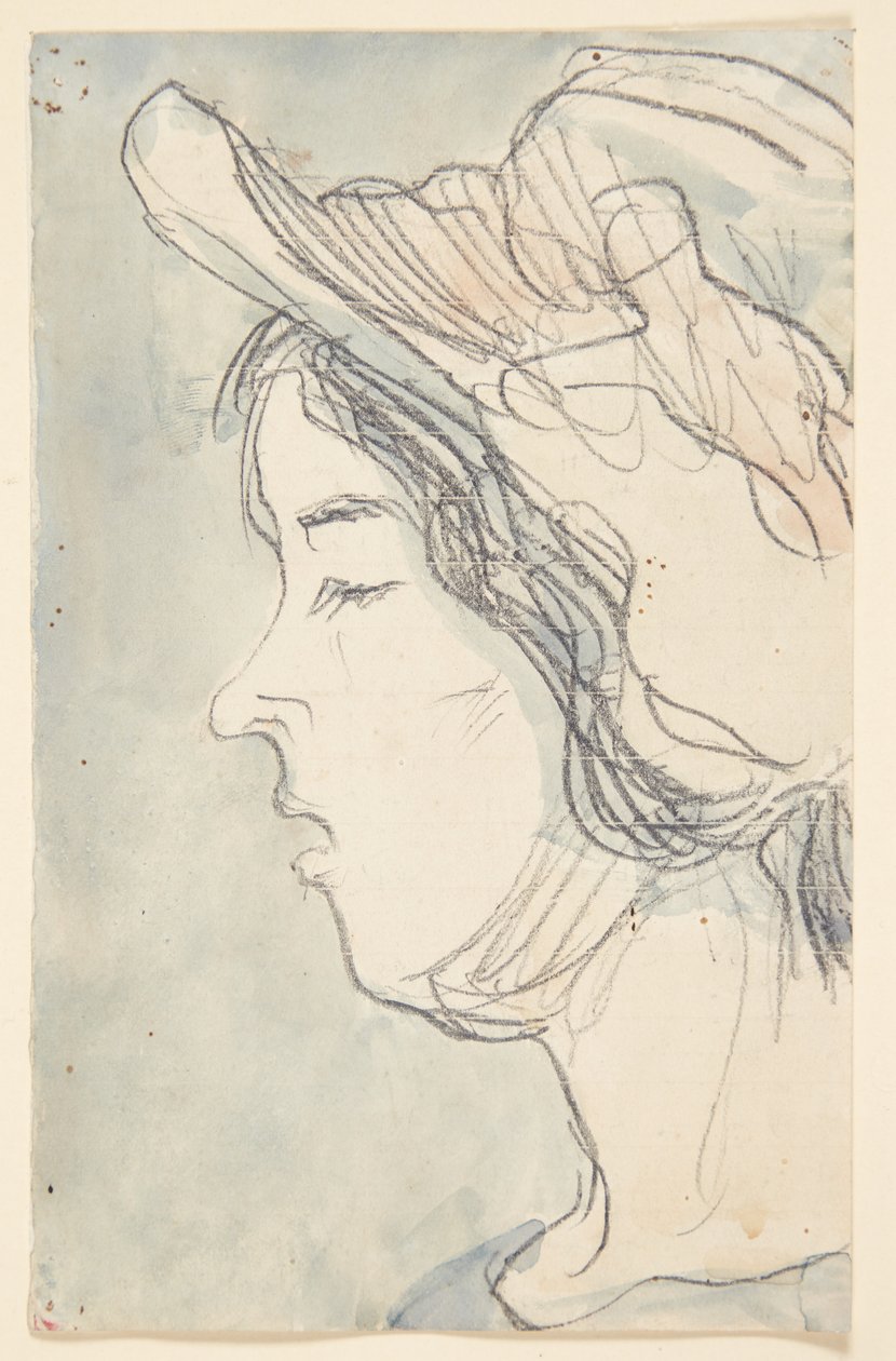 Jeune fille avec chapeau, profil à gauche - Harald Giersing