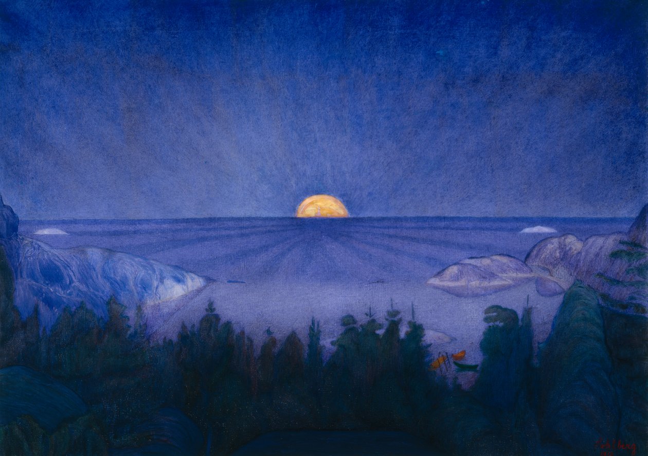 Lever de lune - Harald Oscar Sohlberg