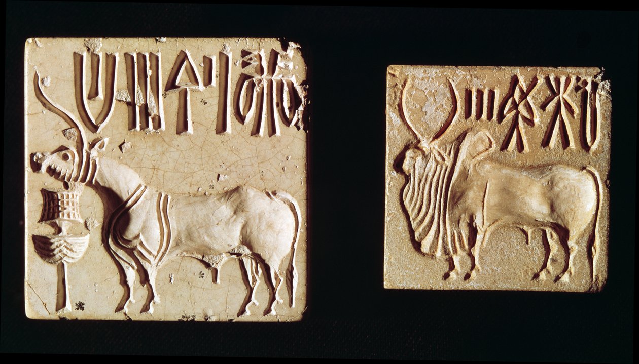 Deux sceaux représentant des animaux mythologiques, de Mohenjo-Daro, vers 2300 av. J.-C. - Harappan