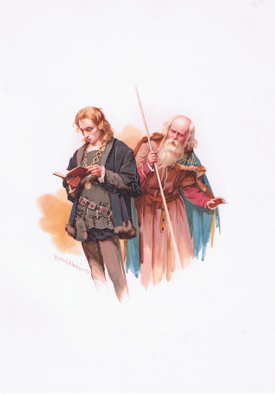Hamlet et Polonius, illustration de Hamlet - Harold Copping