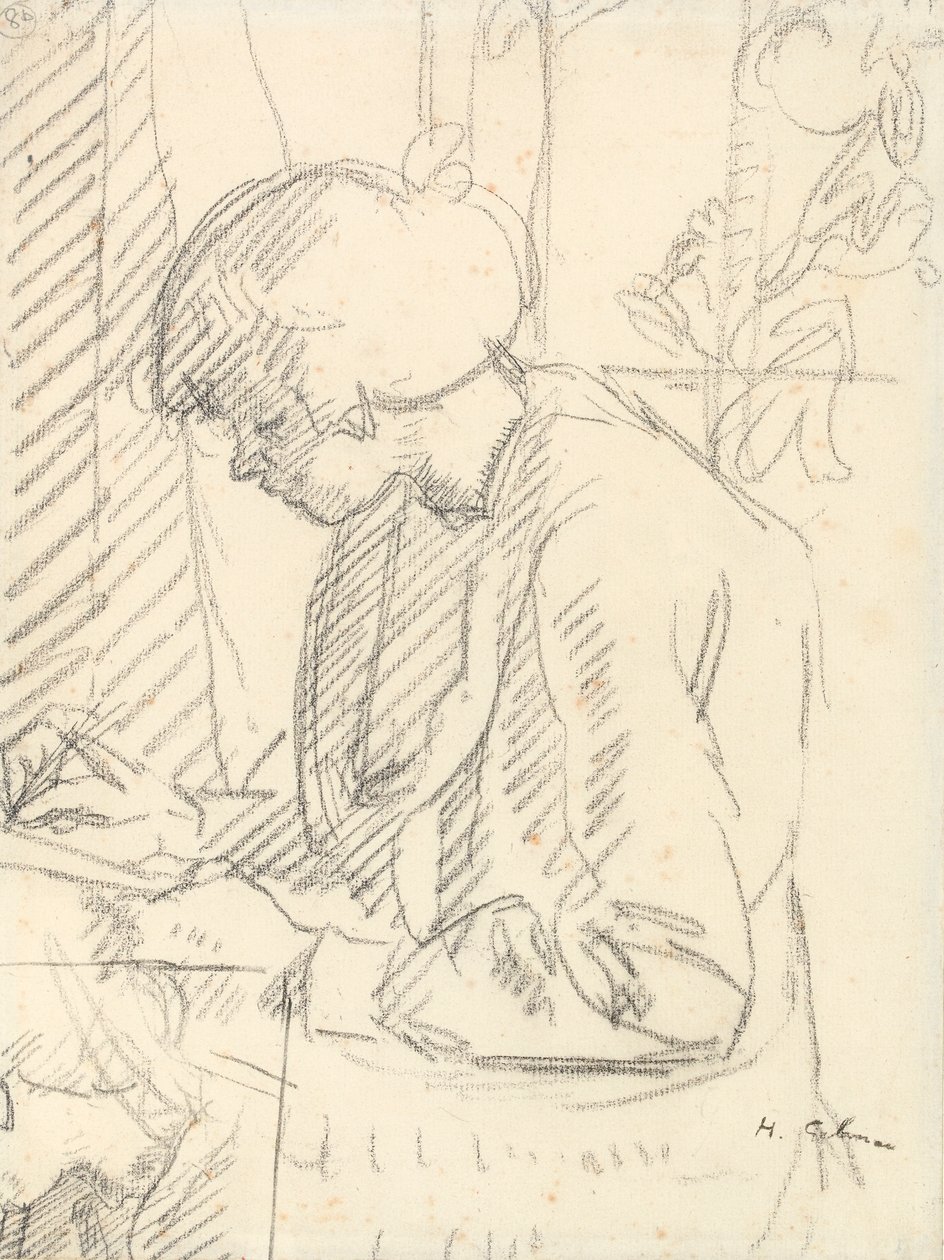 Une fille écrivant - Harold Gilman