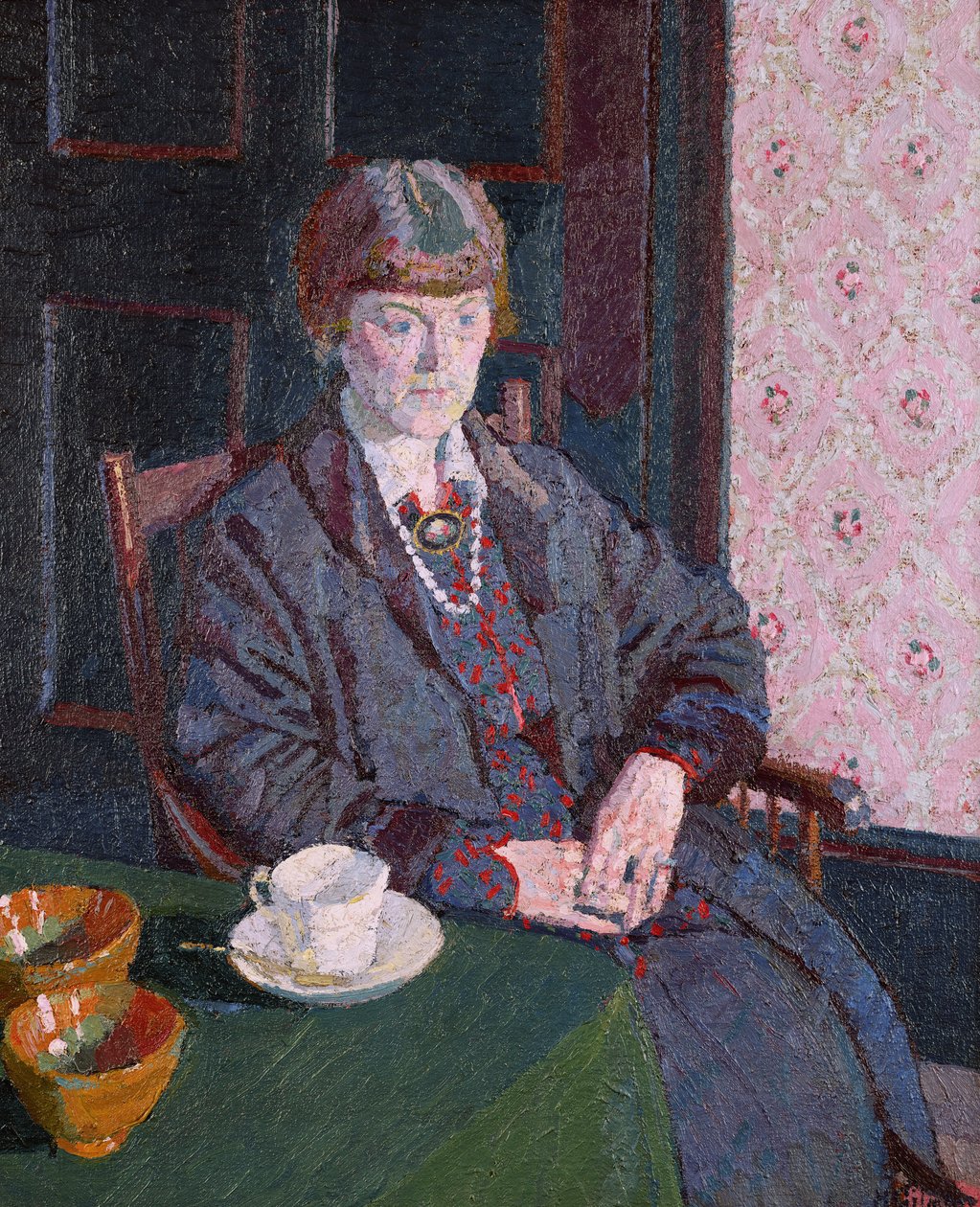 Femme assise à une table - Harold Gilman