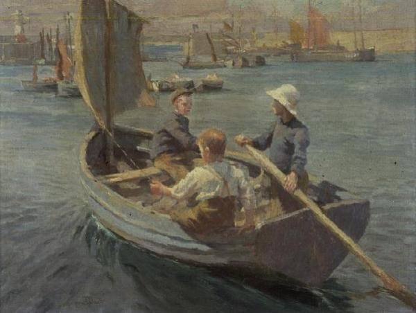 Navigation dans le port de Newlyn - Harold Harvey