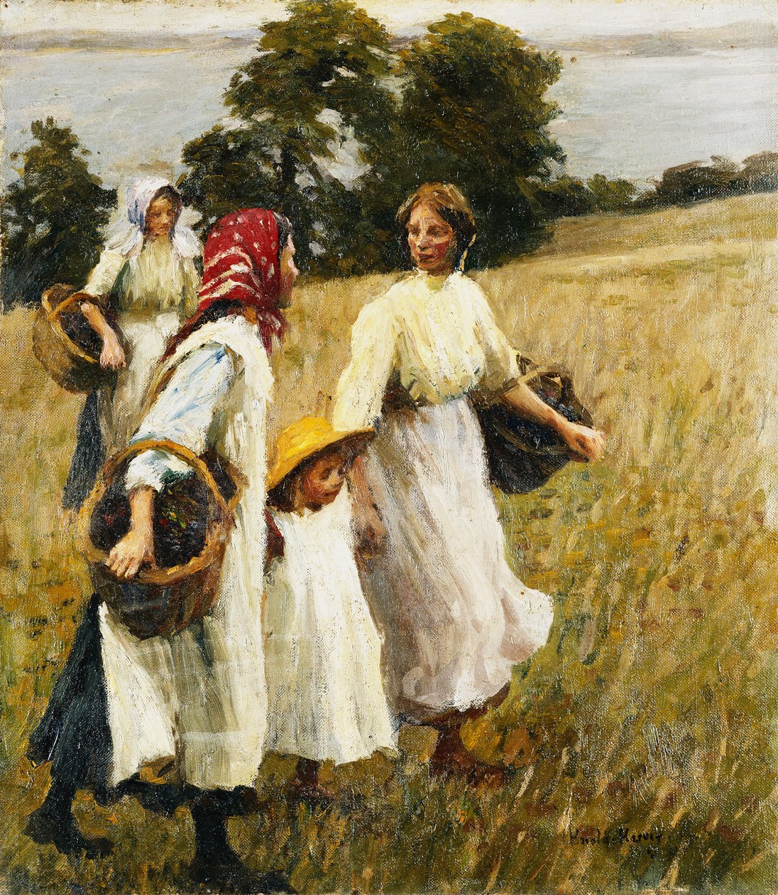 La Récolte des Mûres, vers 1908 - Harold Harvey