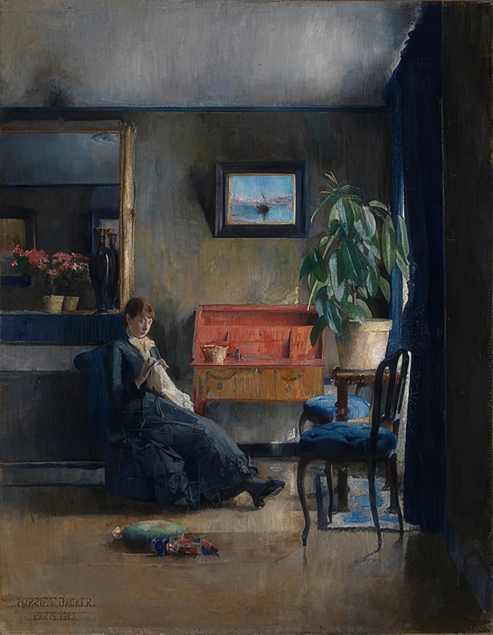 Intérieur bleu - Harriet Backer