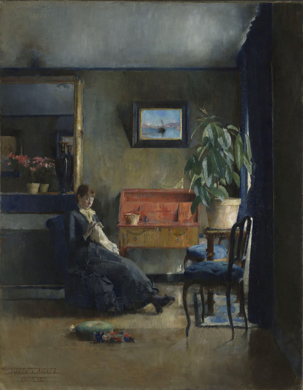 Intérieur bleu - Harriet Backer