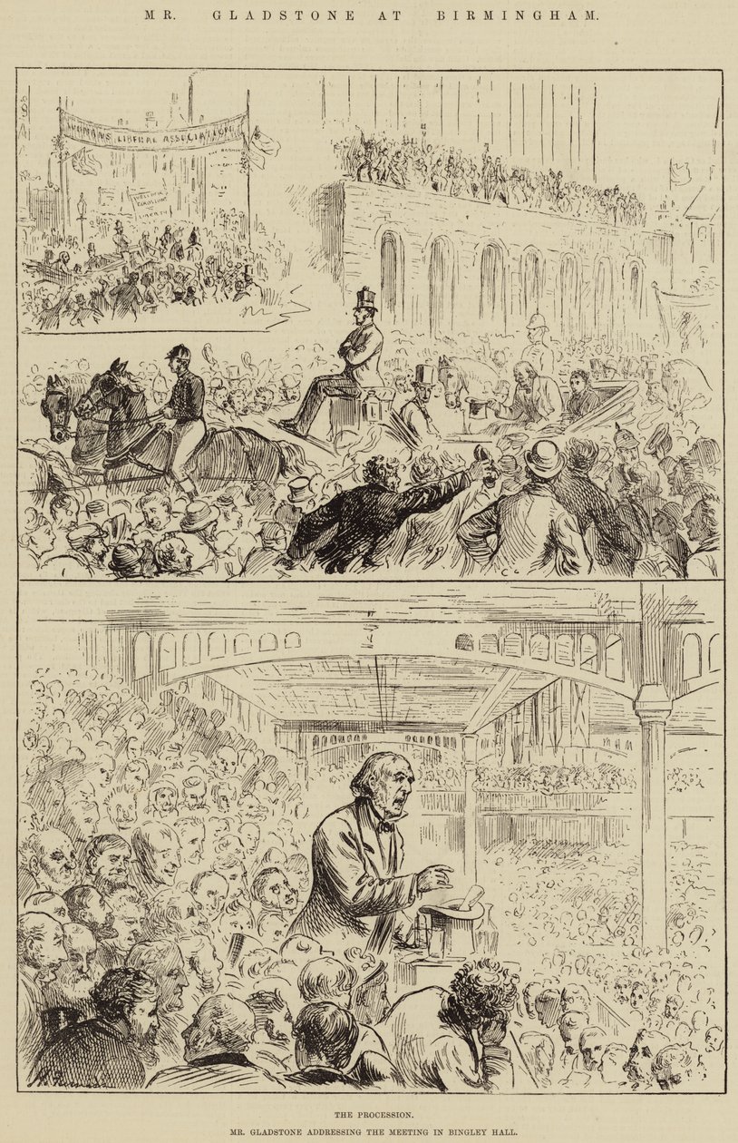 M. Gladstone à Birmingham - Harry Furniss