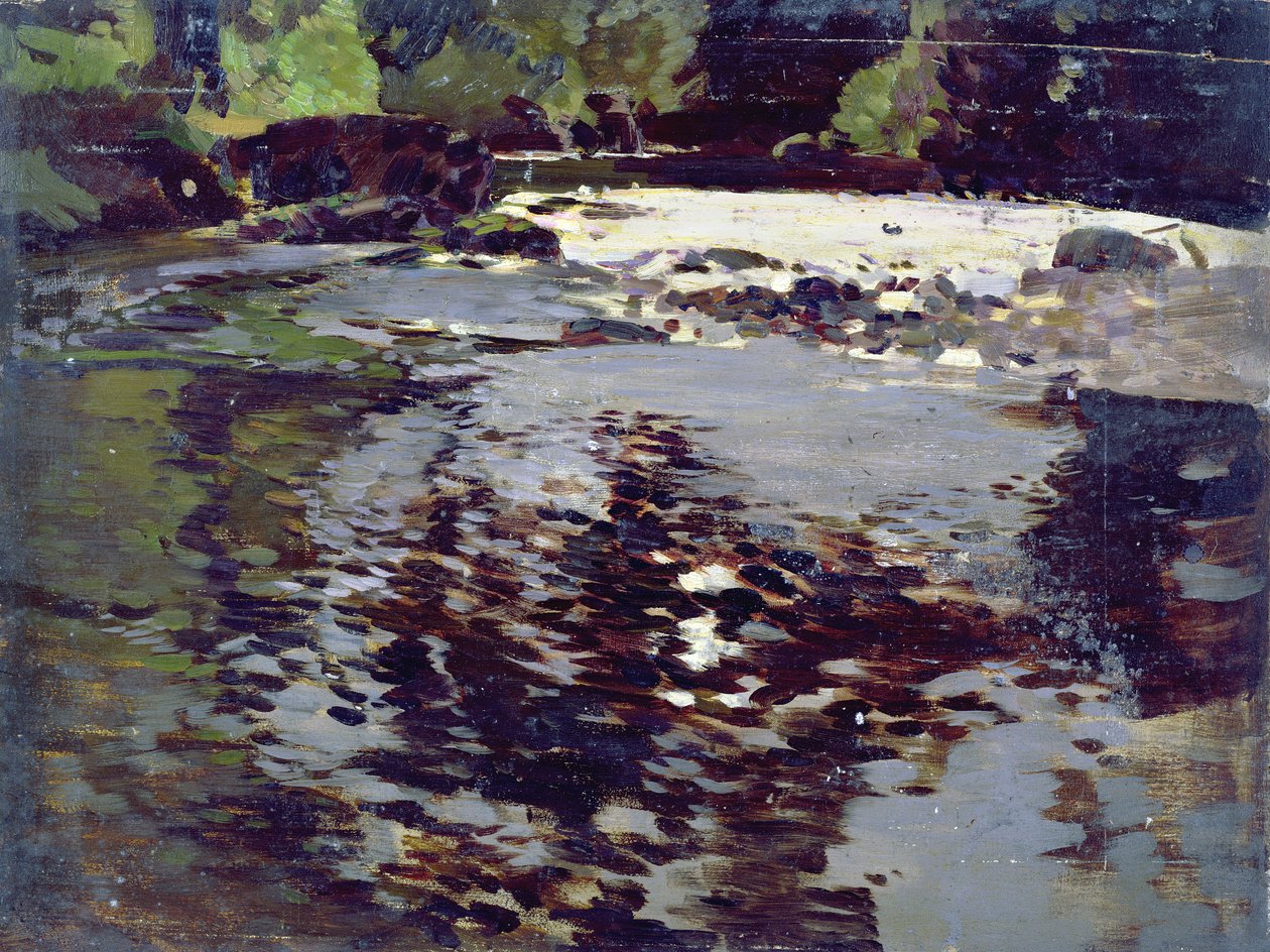 Lumière du soleil réfléchie sur un large paysage fluvial - Harry Watson