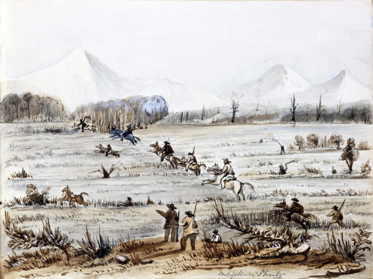 Chasse au renard, détroit de Magellan (Chili) - Harry Edmond Edgell
