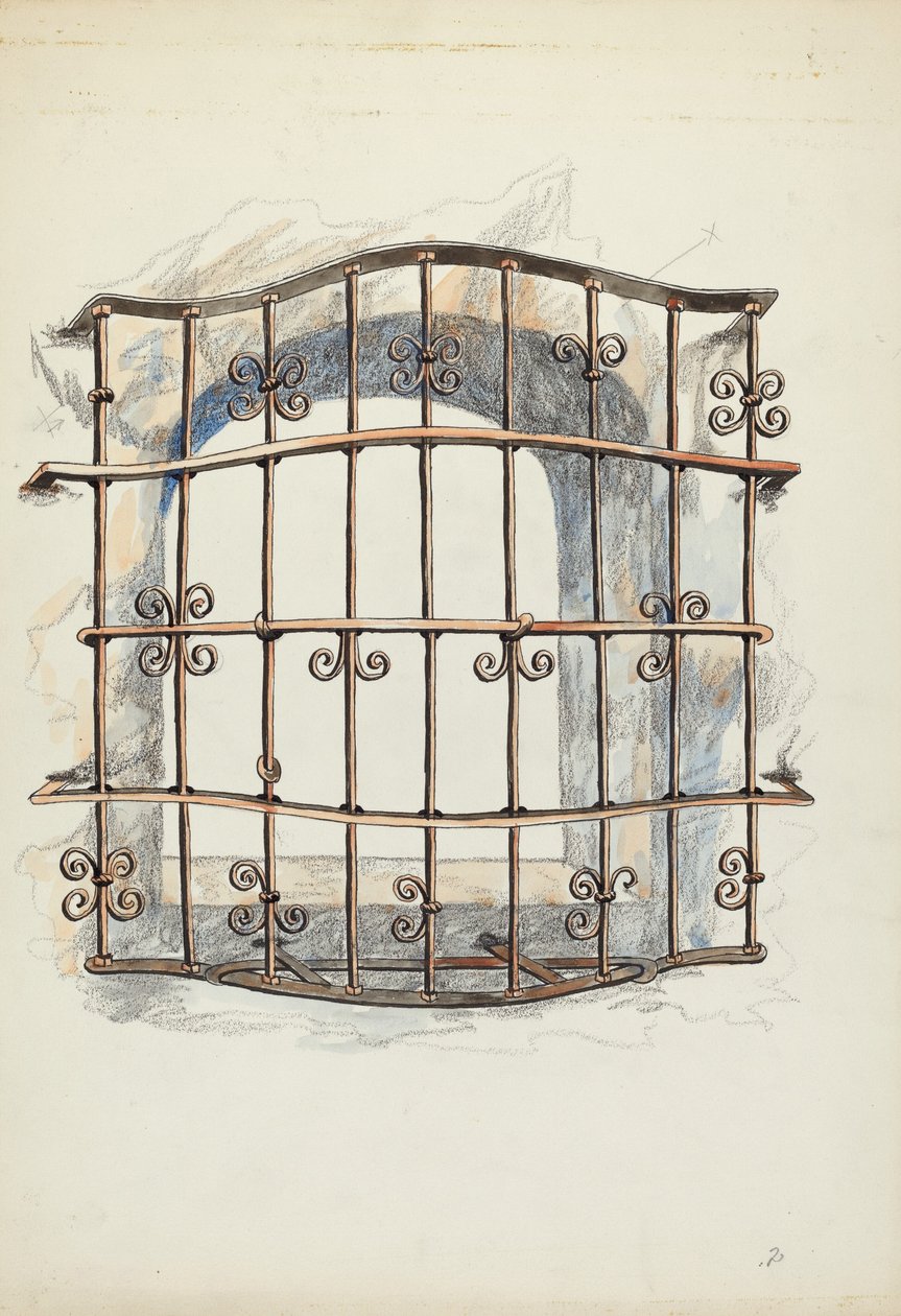 Grille en fer à la fenêtre - Harry Mann Waddell