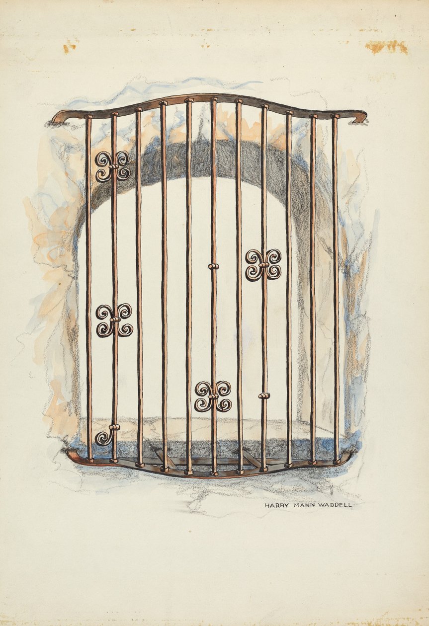 Grille en fer à la fenêtre - Harry Mann Waddell