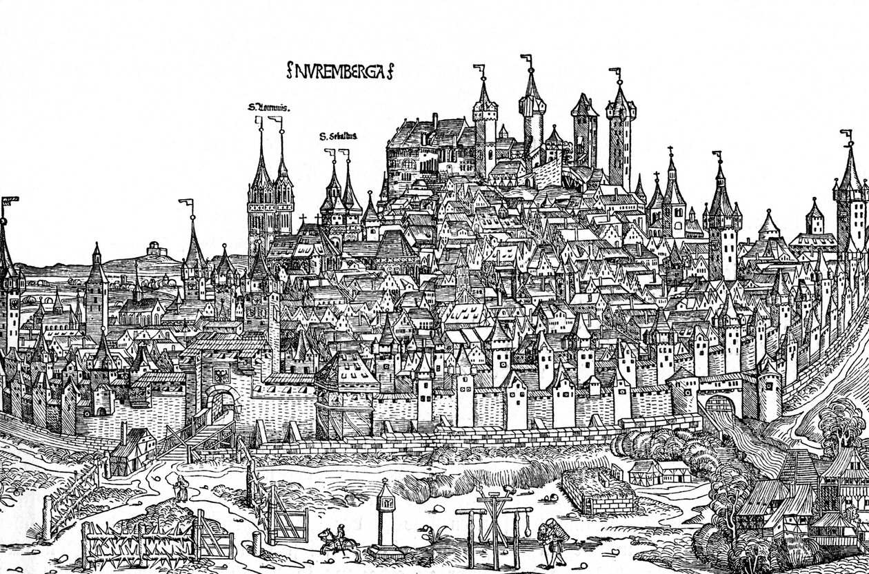 Vue de Nuremberg au 15ème siècle - Hartmann Schedel