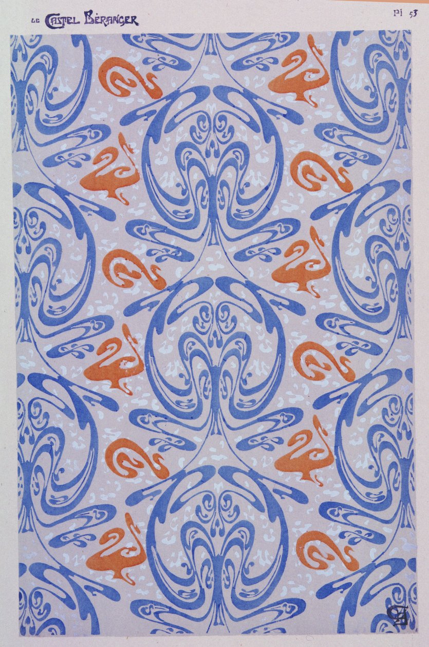 Décorations pour le Castel Béranger, Paris, 1894-8, planche 53 de Le Castel Béranger par Hector Guimard, 1898 - Hector Guimard