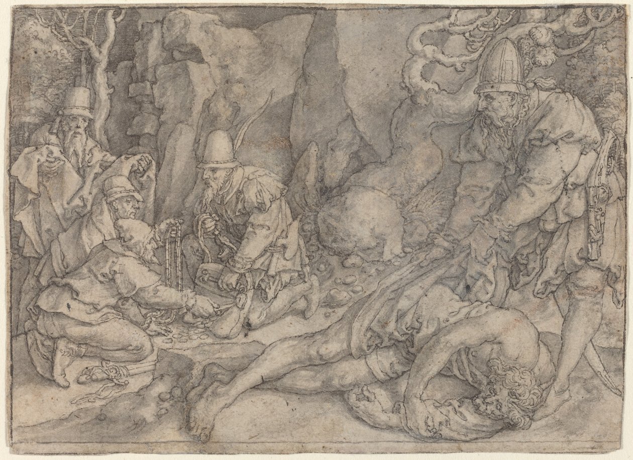 Un homme maîtrisé par des voleurs - Heinrich Aldegrever