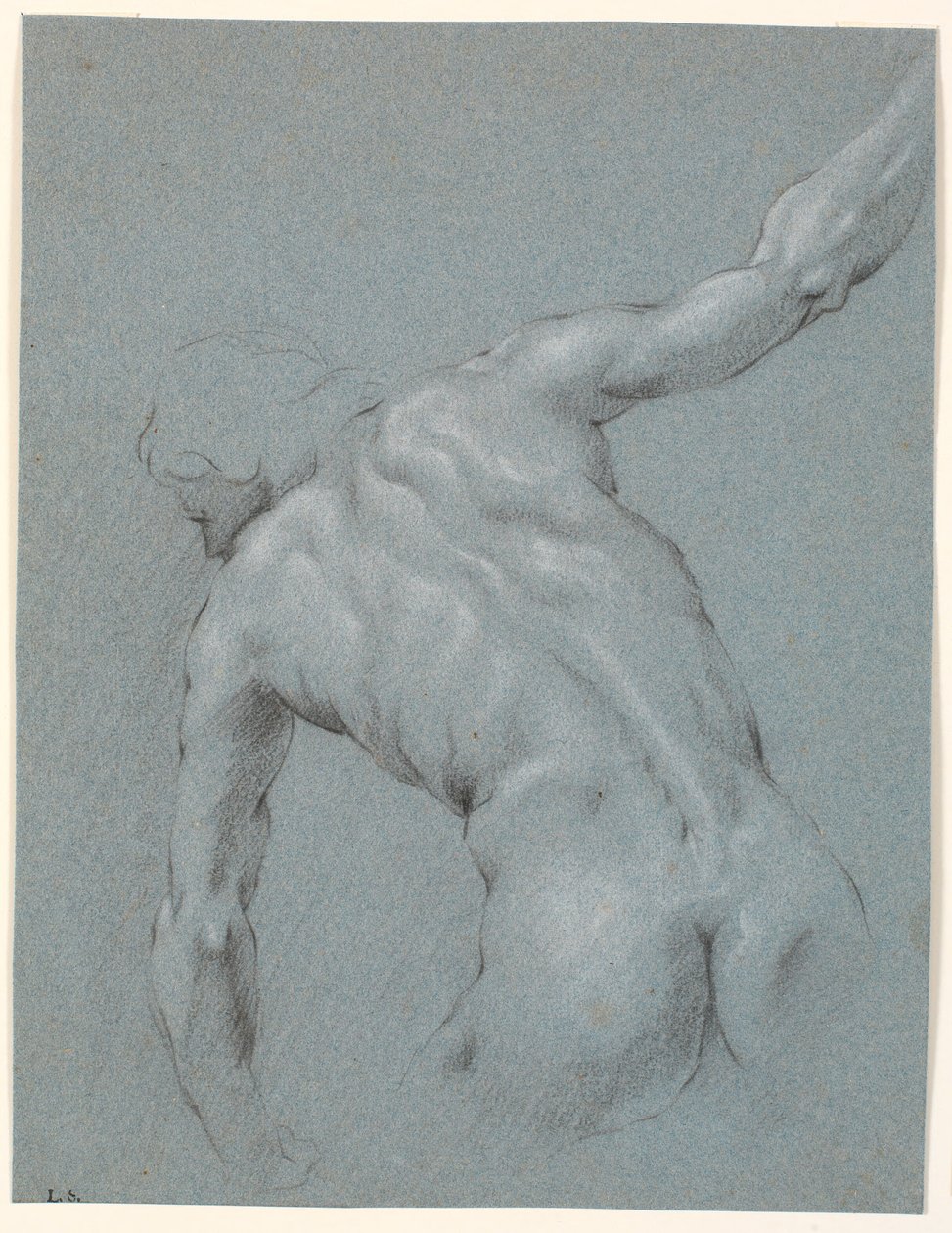 Modèle masculin penché en avant, vu de dos - Heinrich Dittmers