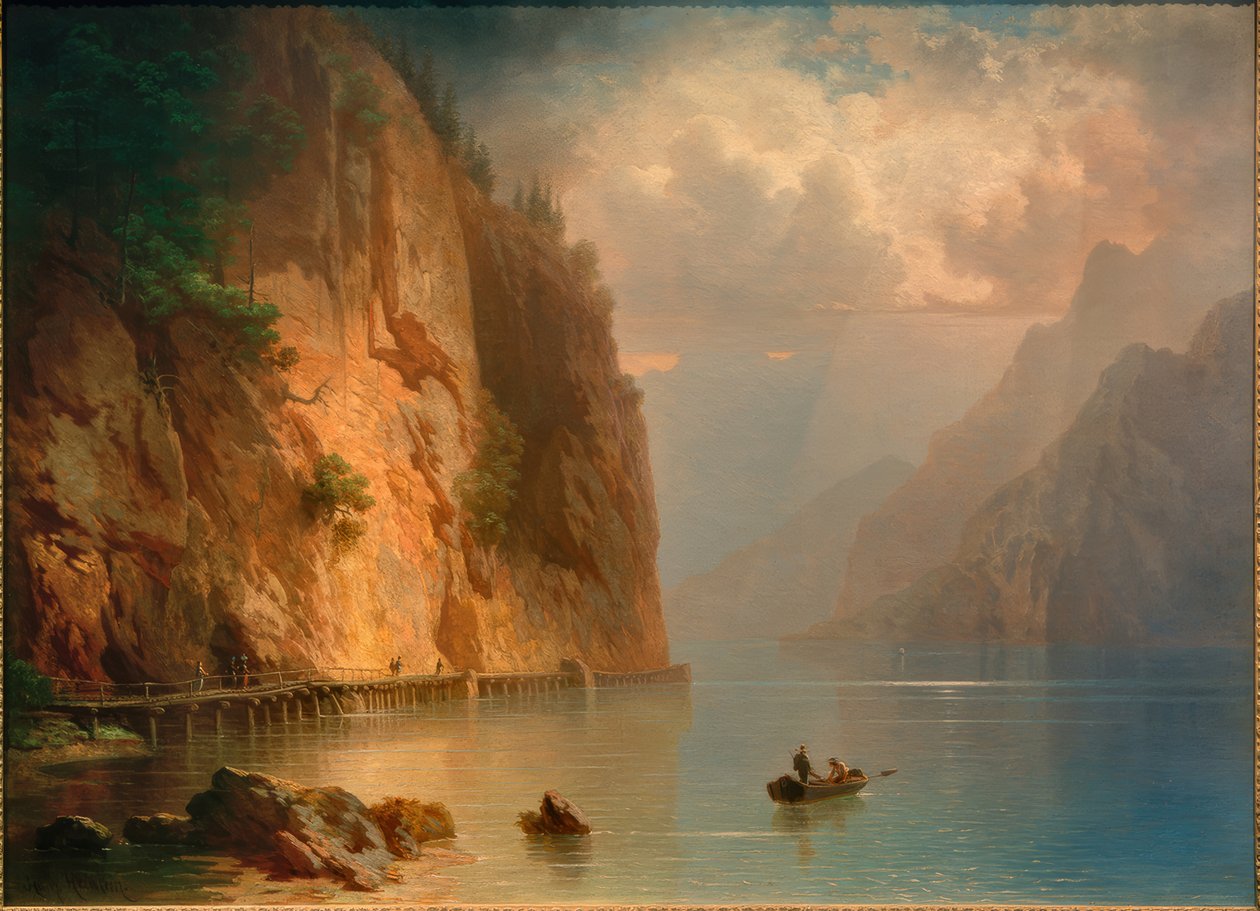 Lac de montagne avec paroi rocheuse escarpée - Heinrich Heinlein