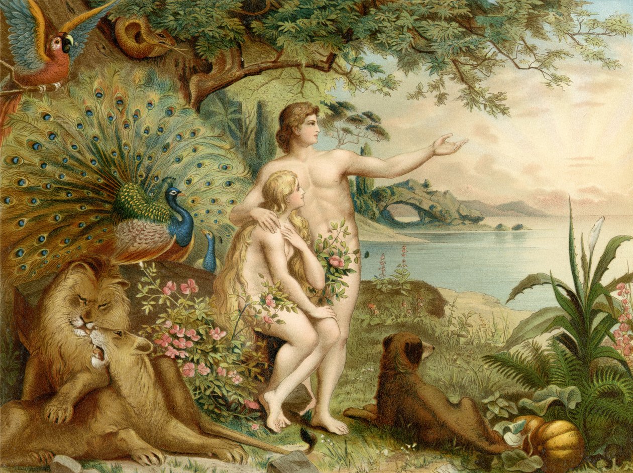 Adam et Ève au Paradis - Heinrich Jenny