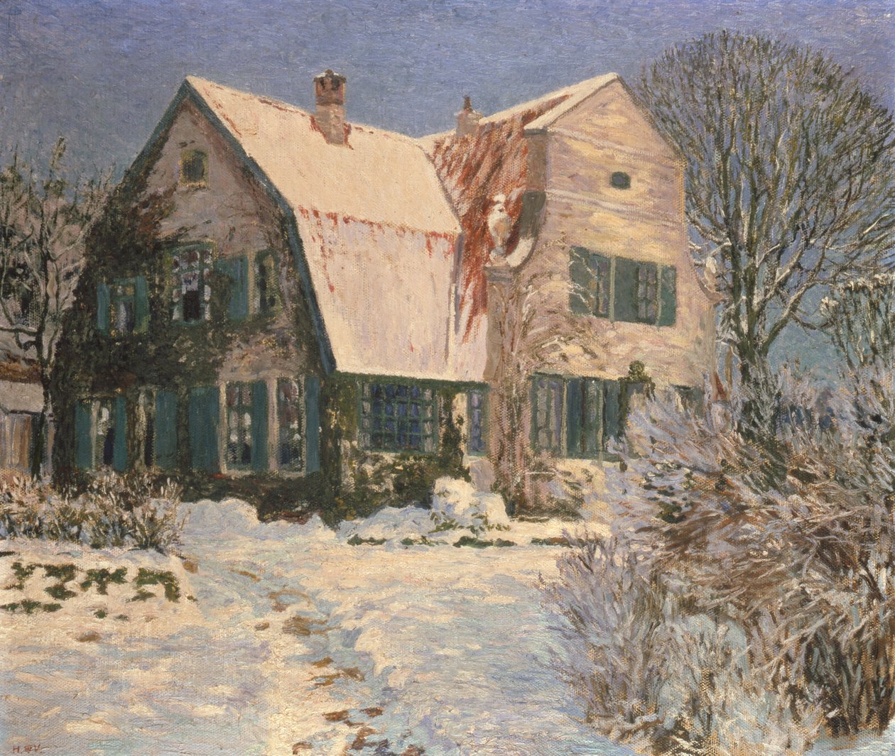 Maison et jardin sous la neige - Heinrich Vogeler