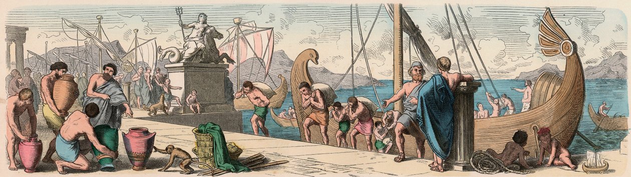 Grèce antique : Commerce maritime - Heinrich Leutemann