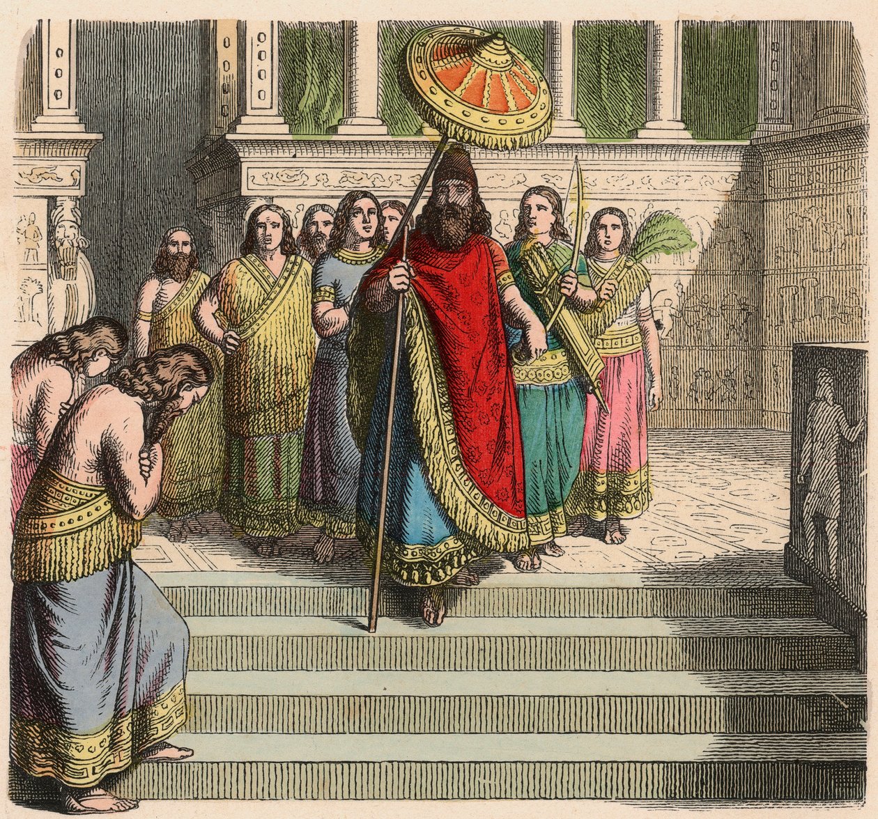 Assyrien : Roi et suite - Heinrich Leutemann