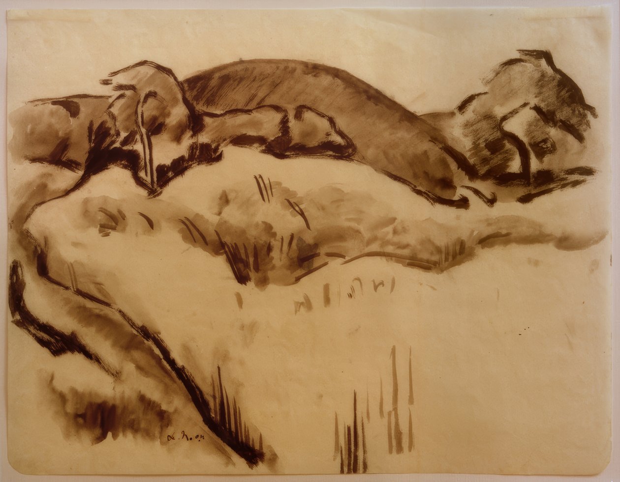 Paysage avec chaîne de montagnes - Heinrich Nauen