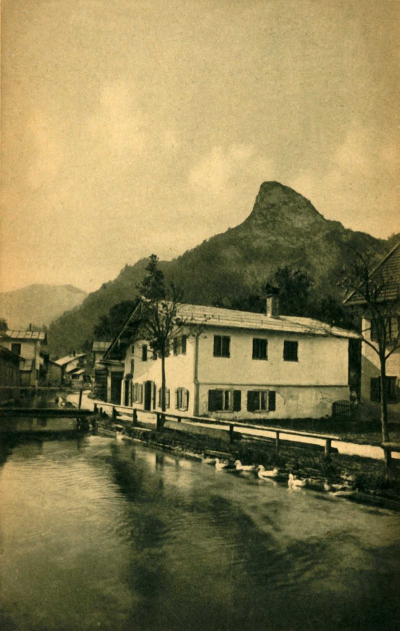 Le ruisseau du moulin à Oberammergau, Bavière, Allemagne vers 1922 - Heinrich Uhlschmid