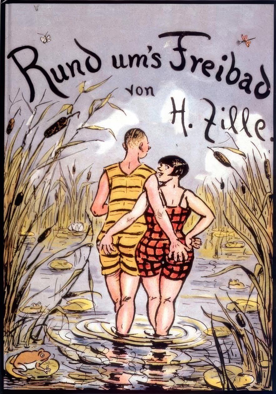 H.Zille, Autour de la piscine / Page de titre - Heinrich Zille