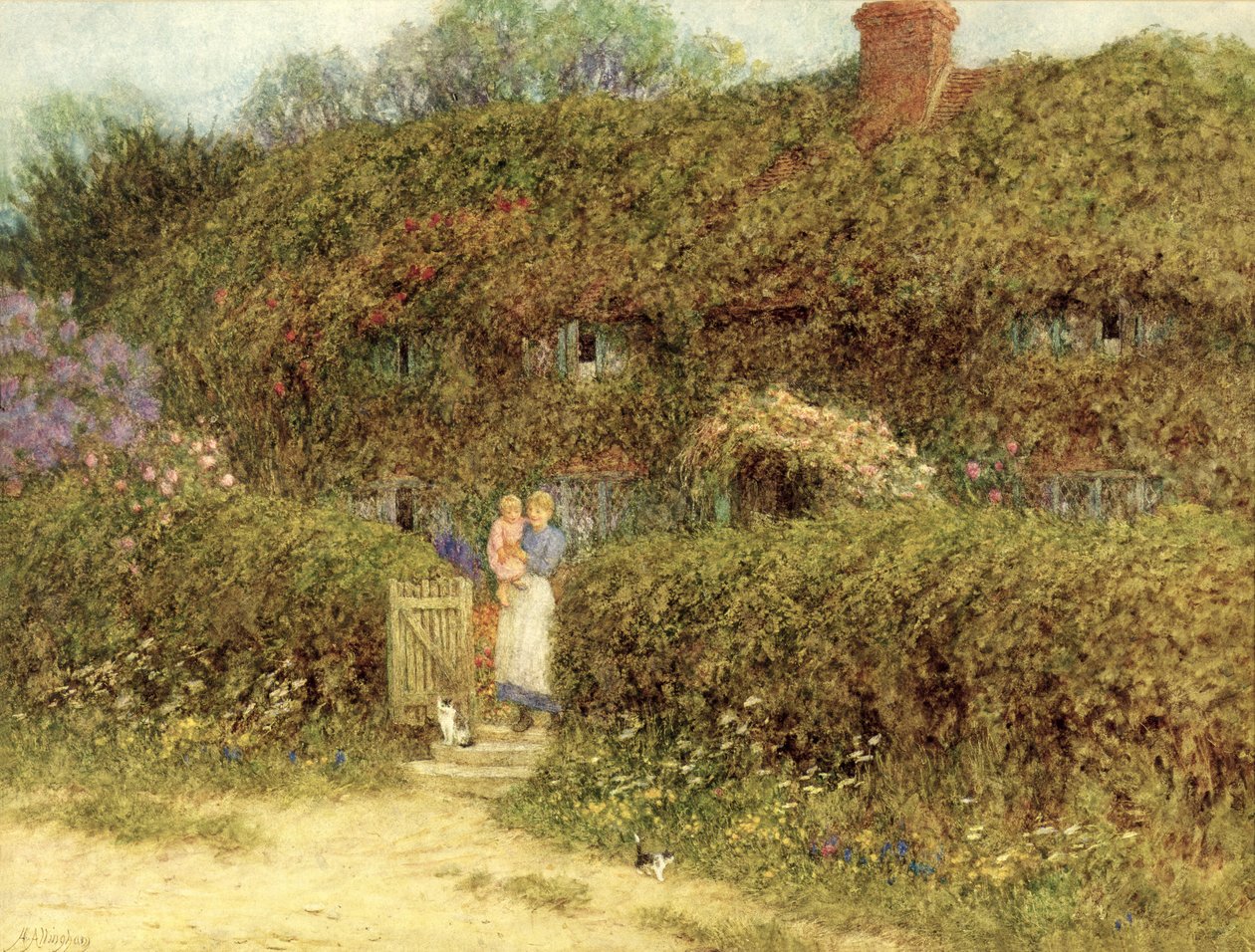 Un cottage à Freshwater, Île de Wight - Helen Allingham