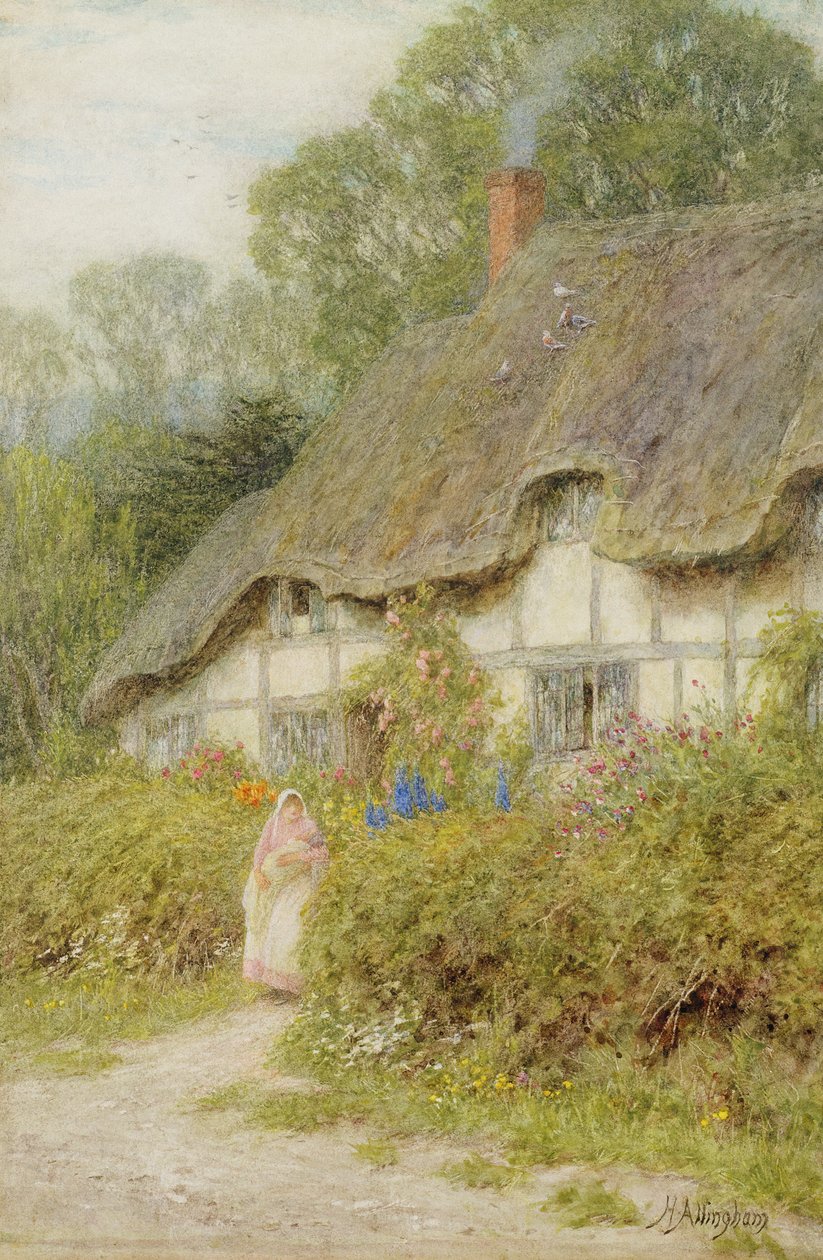 Un cottage du Wiltshire (aquarelle sur papier) - Helen Allingham