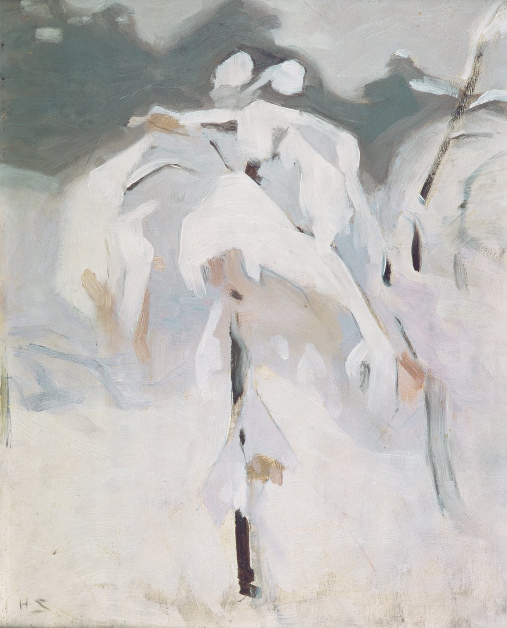 Bouleau couvert de neige, vers 1913 - Helene Schjerfbeck