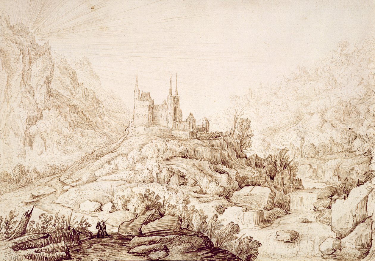 Paysage montagneux avec un château, vers 1589 - Hendrick Cornelisz. Vroom