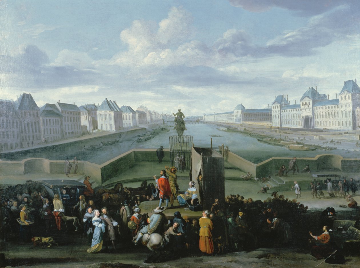 Vue du Pont Neuf, Paris, 1668 - Hendrick Mommers