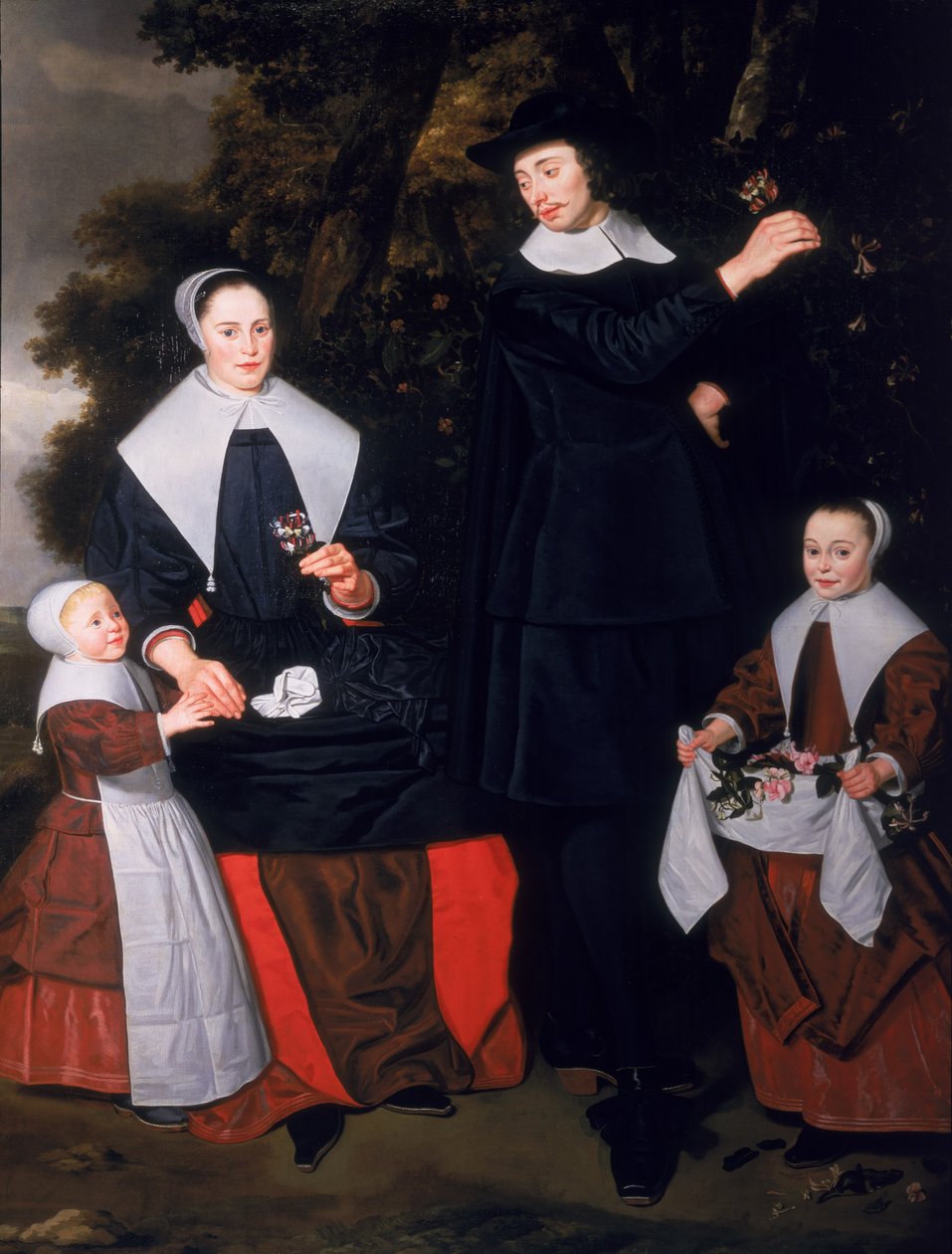 Un gentleman avec sa femme et ses deux enfants - Hendrick ten Oever