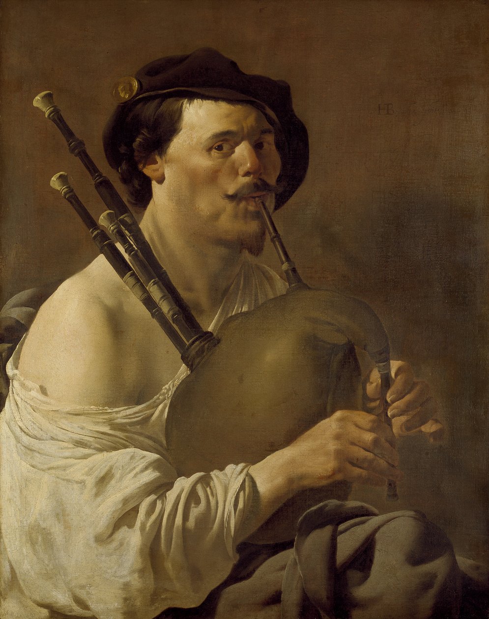 Un homme jouant de la cornemuse, 17ème siècle - Hendrick ter Brugghen