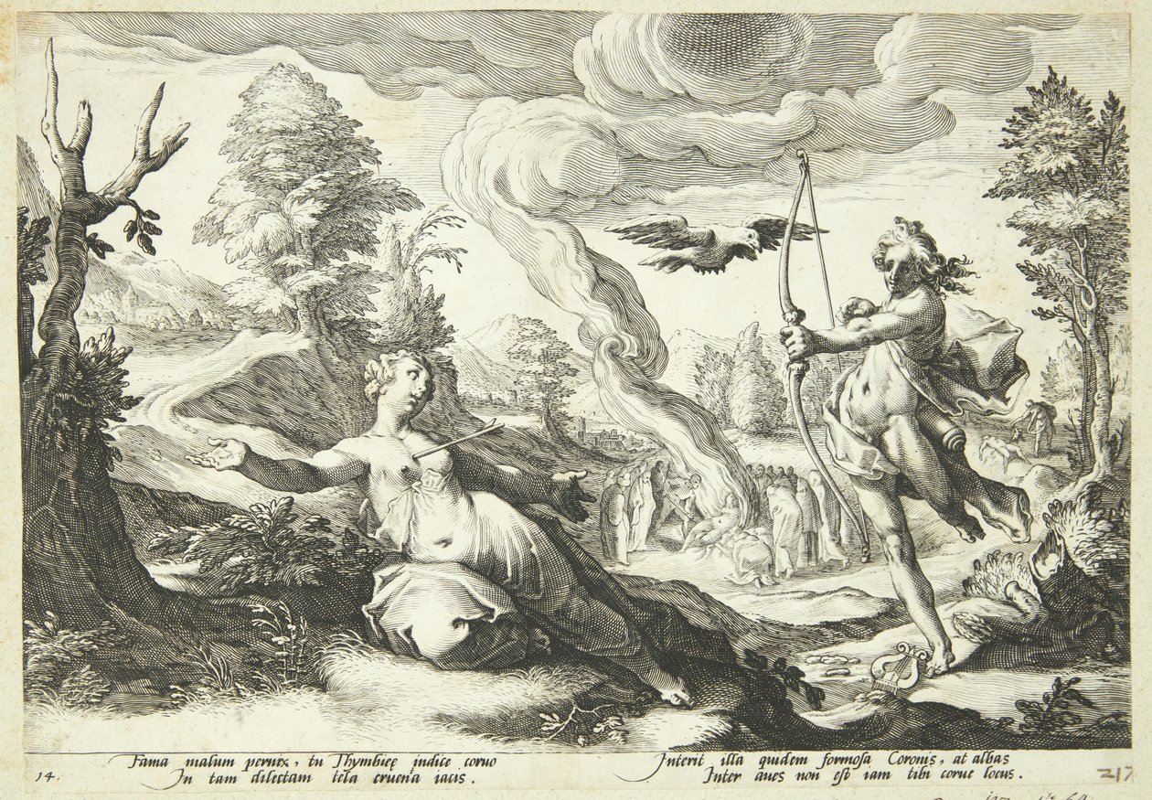 Apollon tue Coronis - Hendrick Goltzius