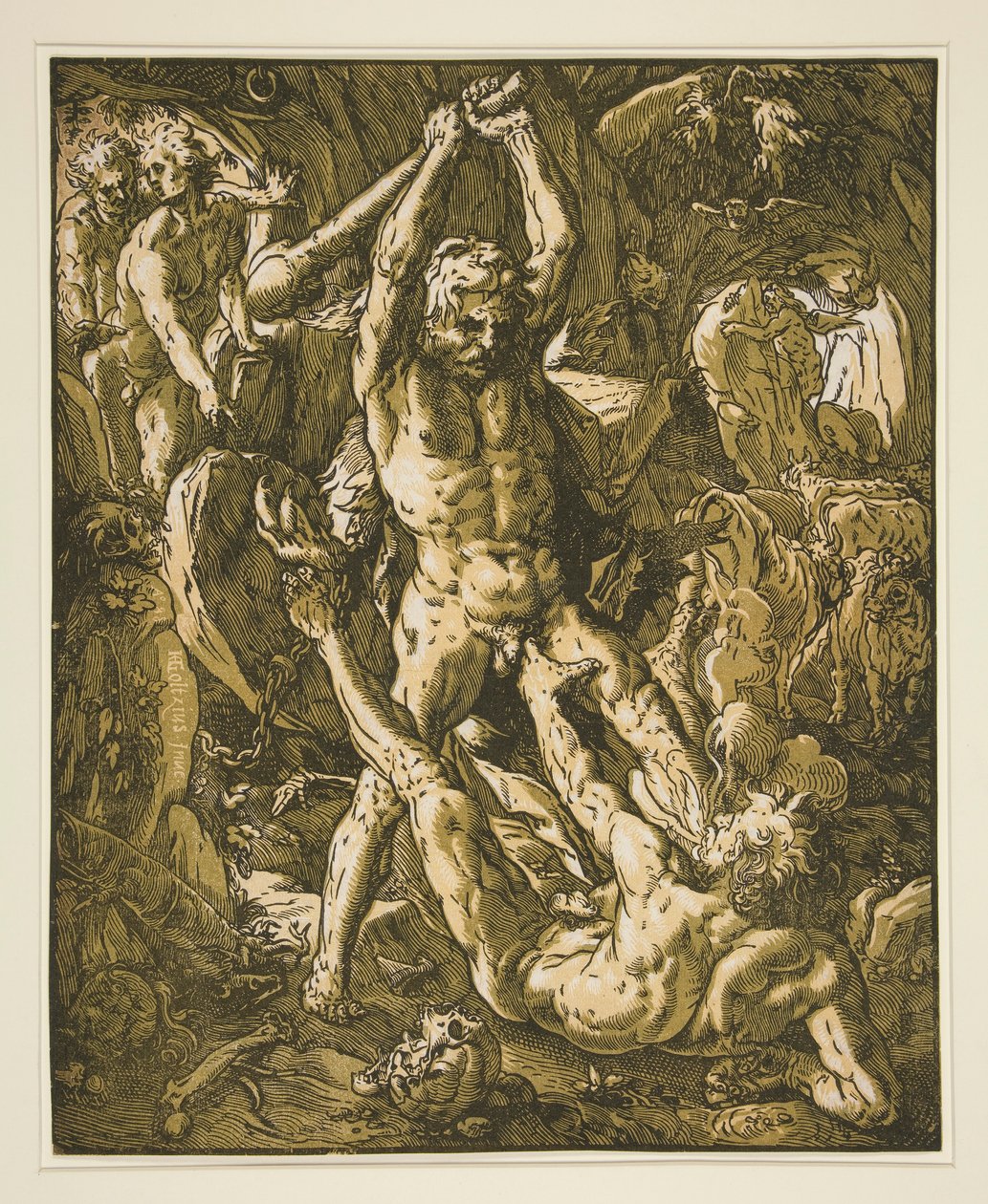 Hercule Tuant Cacus - Hendrick Goltzius