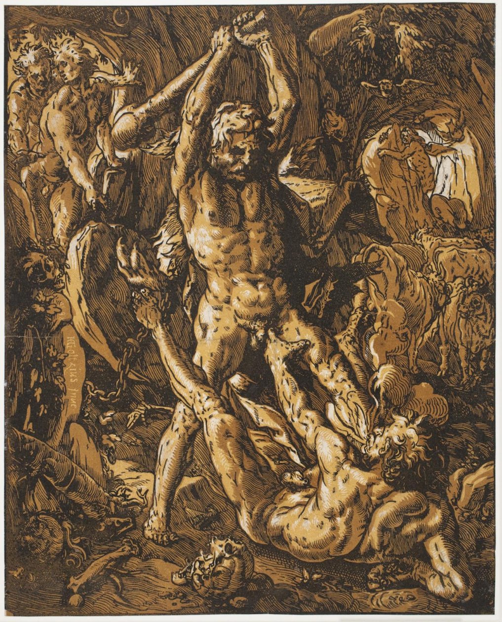 Hercule tuant Cacus - Hendrick Goltzius