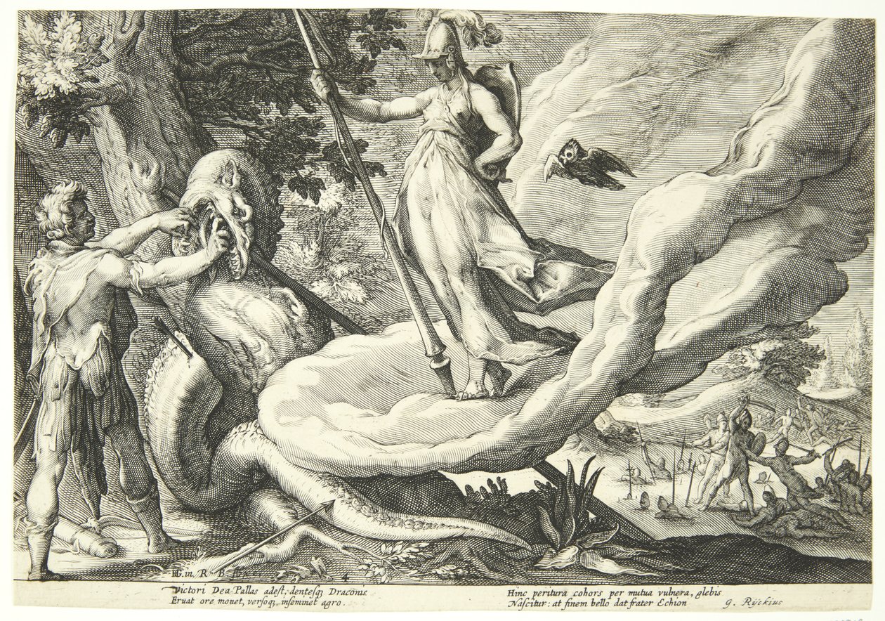 Cadmos semant les dents du dragon - Hendrick Goltzius