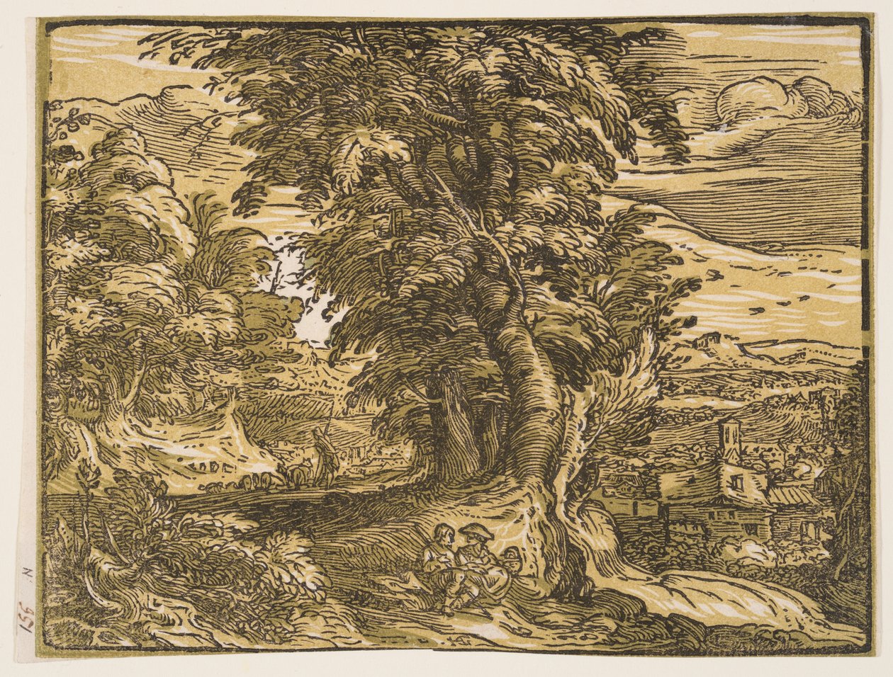 Paysage avec un couple de bergers - Hendrick Goltzius