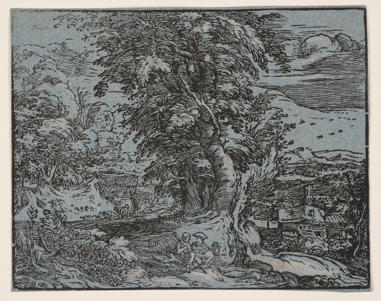Paysage avec un couple de bergers - Hendrick Goltzius
