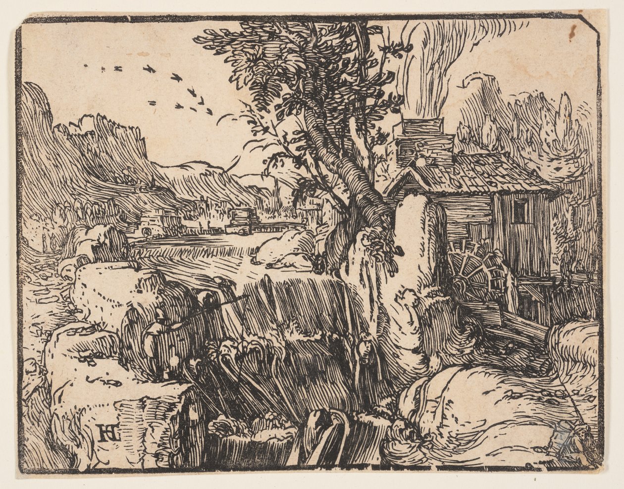 Paysage avec cascade - Hendrick Goltzius