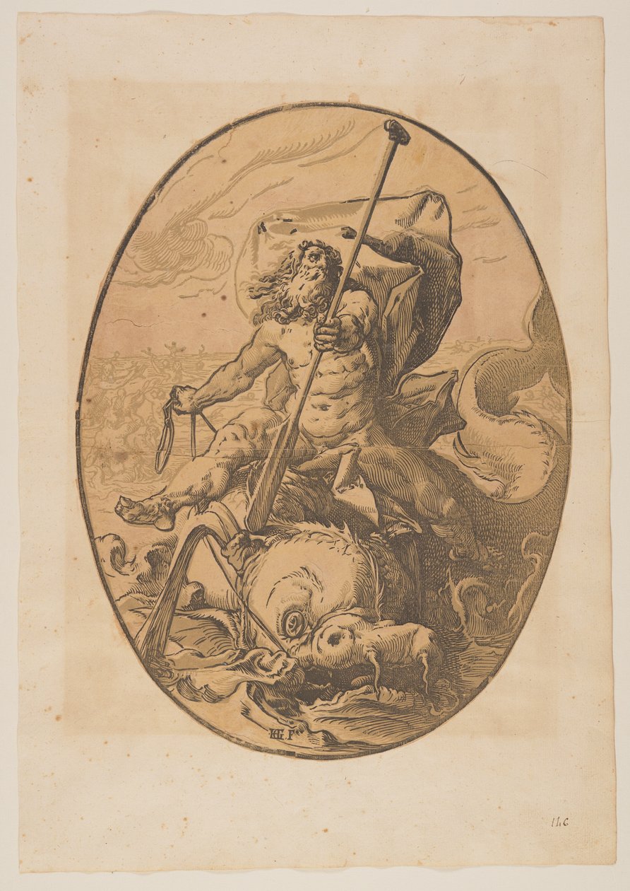 Oceanus, extrait de The Deities - Hendrick Goltzius