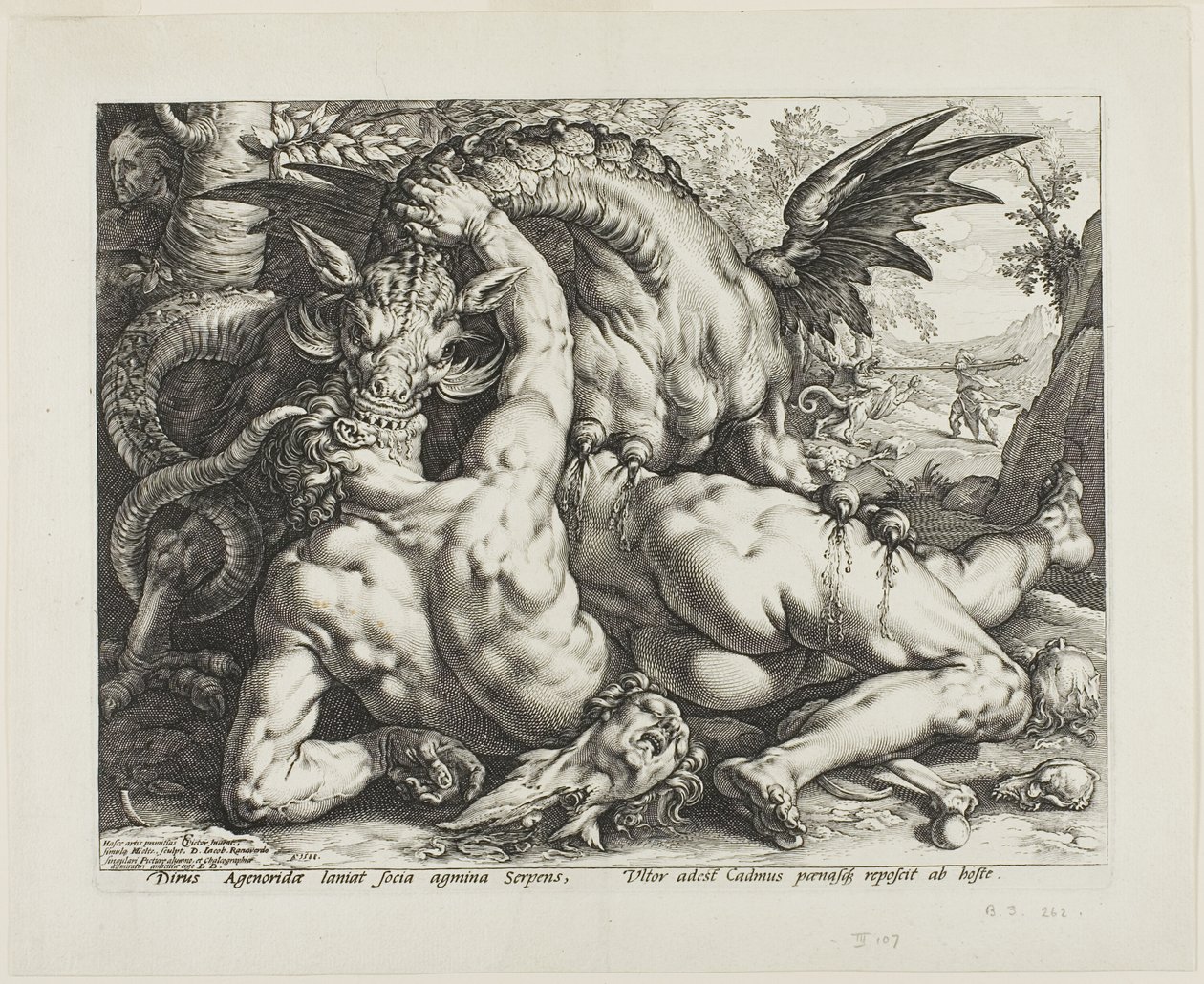 Le Dragon dévorant les compagnons de Cadmus - Hendrick Goltzius