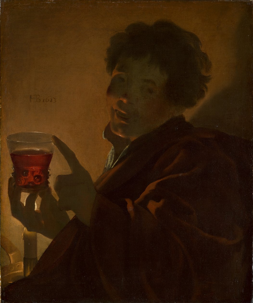 Garçon avec un verre de vin - Hendrick ter Brugghen